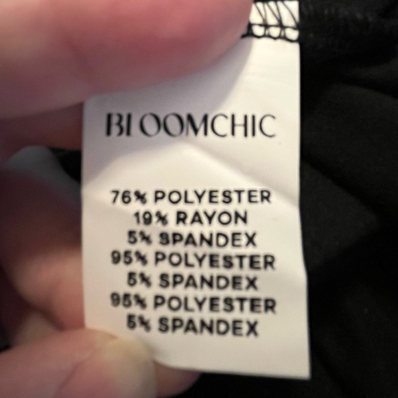 BloomChic Women’s Black and White Striped Camouflage Top - Picture 8 of 9